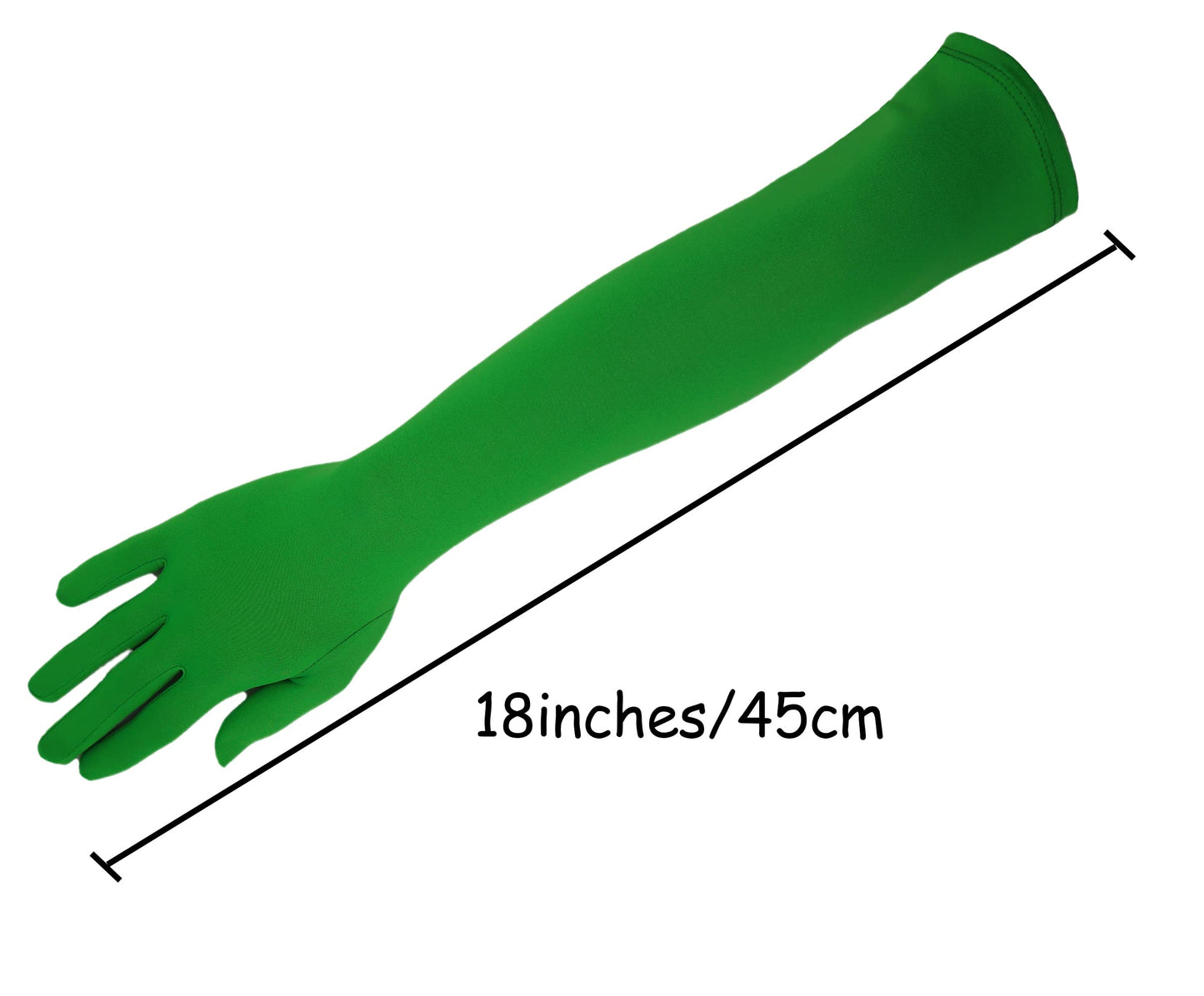 Howriis Men's and Women's Spandex Gloves Costume Halloween Cosplay Stretchy Long Gloves (Black, 45cm)