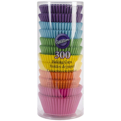 Wilton Standard Cupcake Liner Baking Cups, 300 Count, Rainbow Bright
