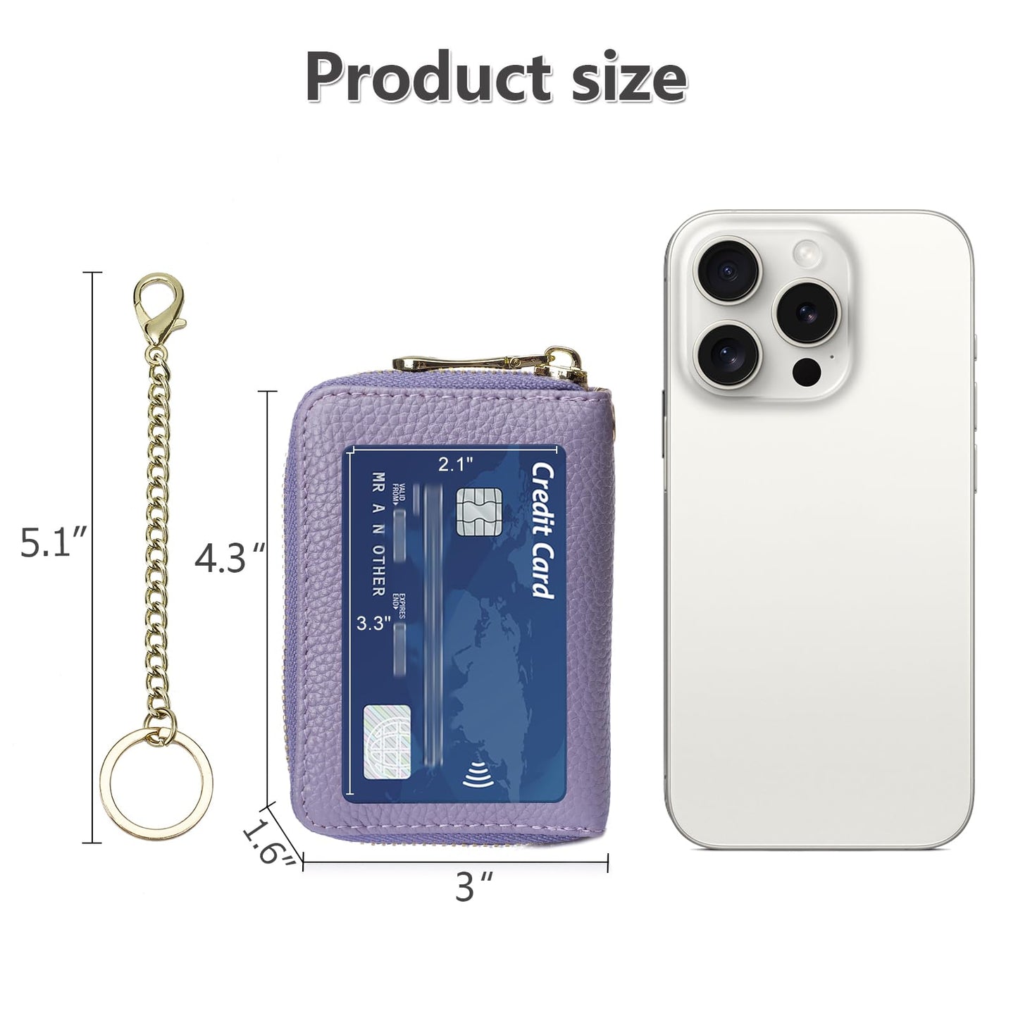 imeetu Rfid Credit Card Holder,Genuine Leather Businese Card Case,Rfid Blocking Wallet for Women & Men(Max - Light purple)