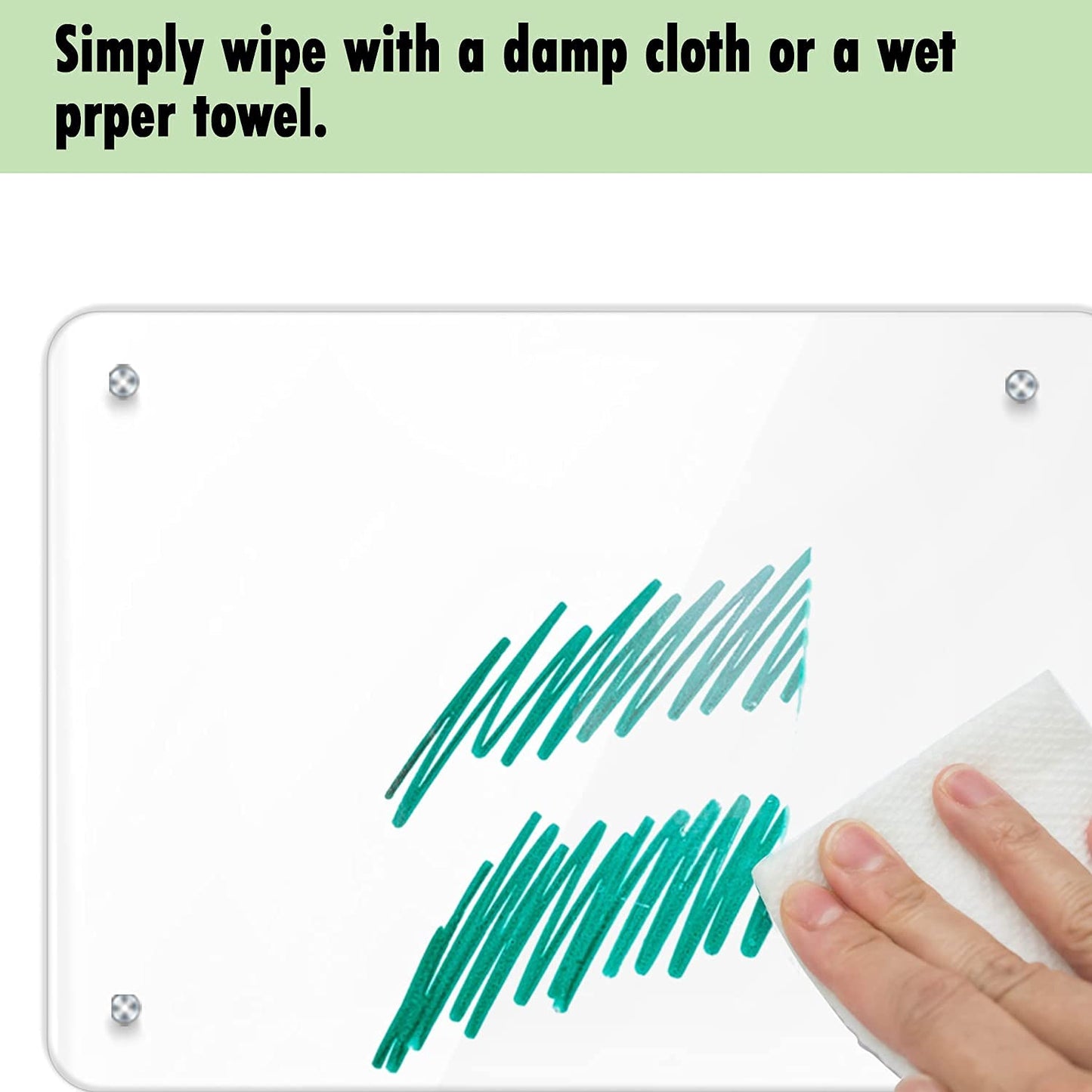 Acrylic Note Board Refrigerator Dry Erase Board Magnetic Clear 15”x11 Includes 4 Dry Erase Markers