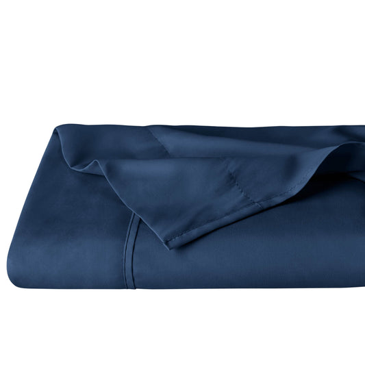 Bare Home Extra Long Flat Sheet - Premium 1800 Ultra-Soft - Hotel Luxury - Double Brushed - Easy Care - 1 Extra Long Flat Sheet Only (Twin/Twin XL, Dark Blue)