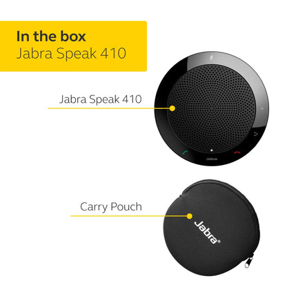 Jabra 7410-209 Model Speak 410 USB Speakerphone, Plug and Play Solution, Works with All PCs, Outstanding Sound Quality, Full Compatibility with UC Systems & VoIP Clients, LED Indicators