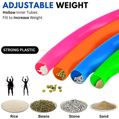 6 Pack: Toy Hoop Bundle Pack - Snap Together Detachable Adjustable Weight Size Plastic Hoops - Kids Hoola Rings for Sports, Exercise, Playing, 32-Inch