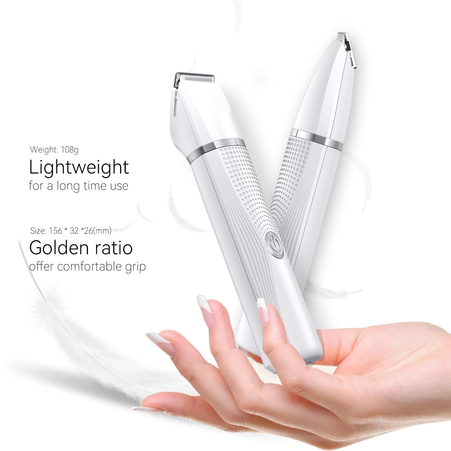 Bautrium Cat Grooming Clippers Kit with Paw Trimmer, 3 in 1 Electric Pet Hair Trimmer Supplies for Thick Matted Hair, Heavy Coat Butt Shaver Cat Razor Fur Trimmer for Dogs at Home