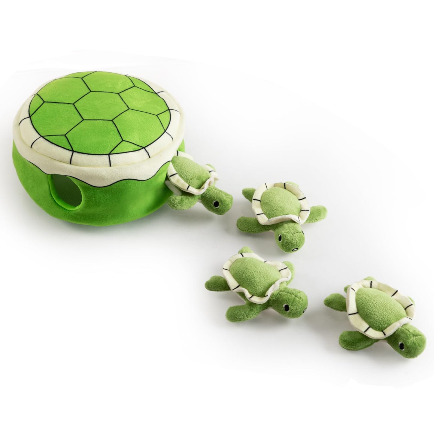 Hollypet Squeaky Dog Toy, Interactive Plush Hide and Seek Dog Toys for Small Medium Sized Dogs and Non-Aggressive Chewers, Puppy Teeth Clean Chew Toys, Turtles