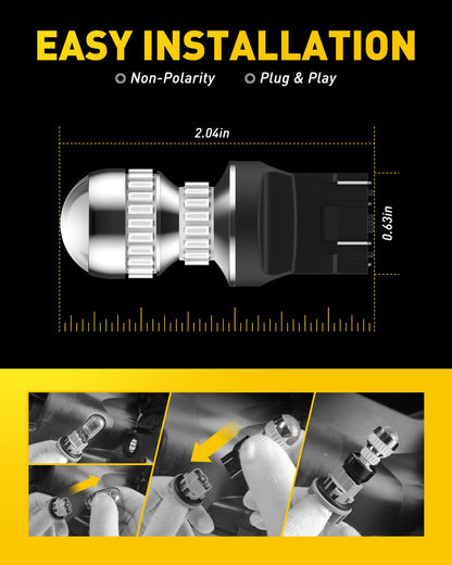 AUXITO Upgraded 7440 7443 LED Bulb Red for Tail Lights Brake Lights, Super Bright T20 W21W 7441 7444 LED Replacement for Stop Tail Brake Signal Lights, Pack of 2