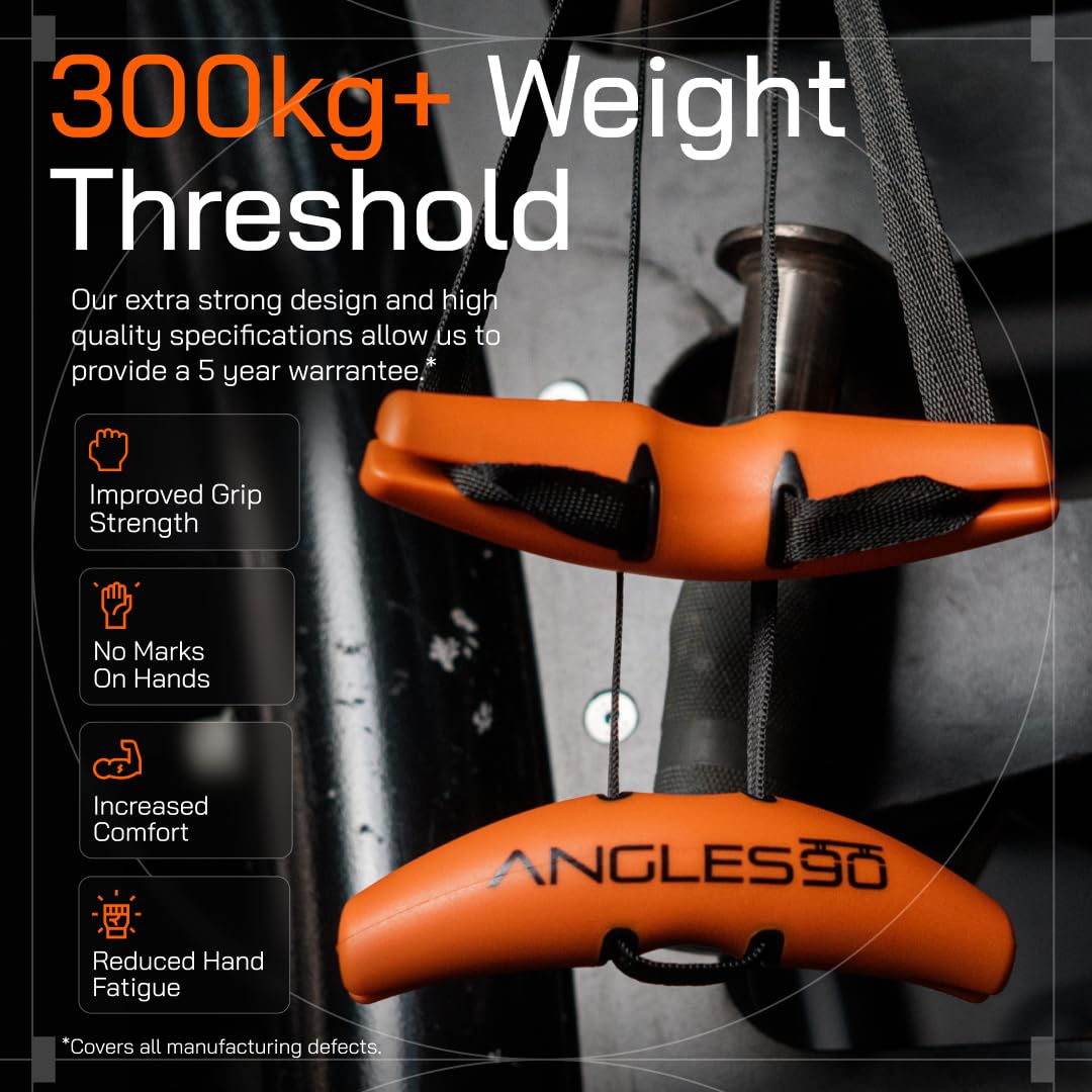 Angles90 Grips - The Original Gym Pull Up Grip Handles | Gym Handles - Lat Pulldown Attachments - Perfect Grips for T-bar Row, Cable Machine, D Handle - Grip Strength Trainer - Gym Equipment - Lat Bar