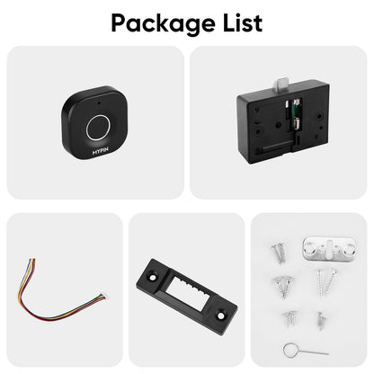 Bluetooth Fingerprint Cabinet Lock With Phone/Watch App Unlock, Smart Biometric Keyless Hidden File Drawer Wardrobe Lock, Child Safety Electric DIY Wooden Furniture