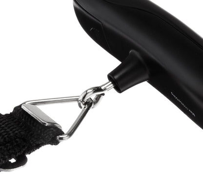 Amazon Basics Portable Digital Luggage Scale for Travel, Hanging Baggage Scale, Suitcase Weight Scale with Battery Included, Digital Display, Flexible and Sturdy Strap, 110 LBS Load, one Size, Black