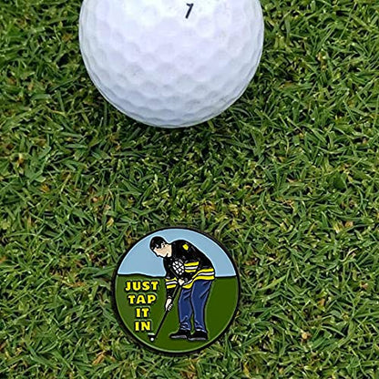 Balanced Co. Funny Golf Hat Clip with Enamel Magnetic Ball Marker (3-Pack)