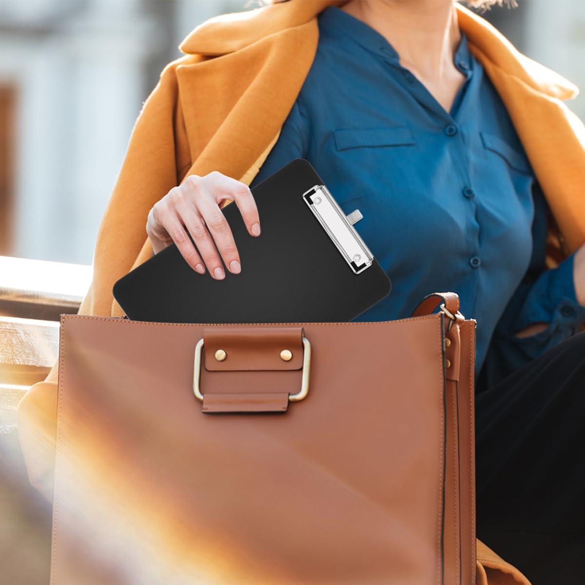 A5 Clipboard with Storage, 6 x 9'' Nursing Clipboards Foldable Storage, Plastic Clipboards Foldable, Office Supplies, School Supplies, Menu clipboards for Work, Black