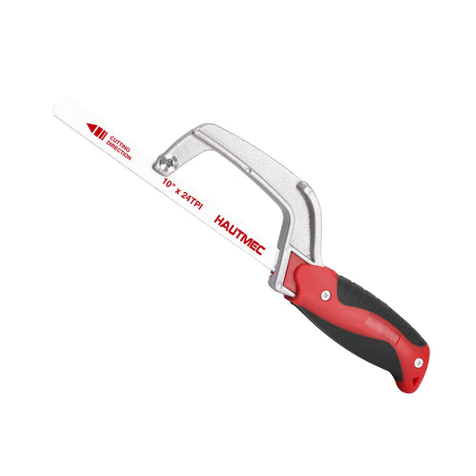 HAUTMEC Mini Hacksaw Small Hand Saw for Wood Metal Plastics Cutting Professional Hack Saw With 1 Pcs Bimetal Hss Blade, Especially Cuts In Tight Hard-Reach Spaces HT0035-PL