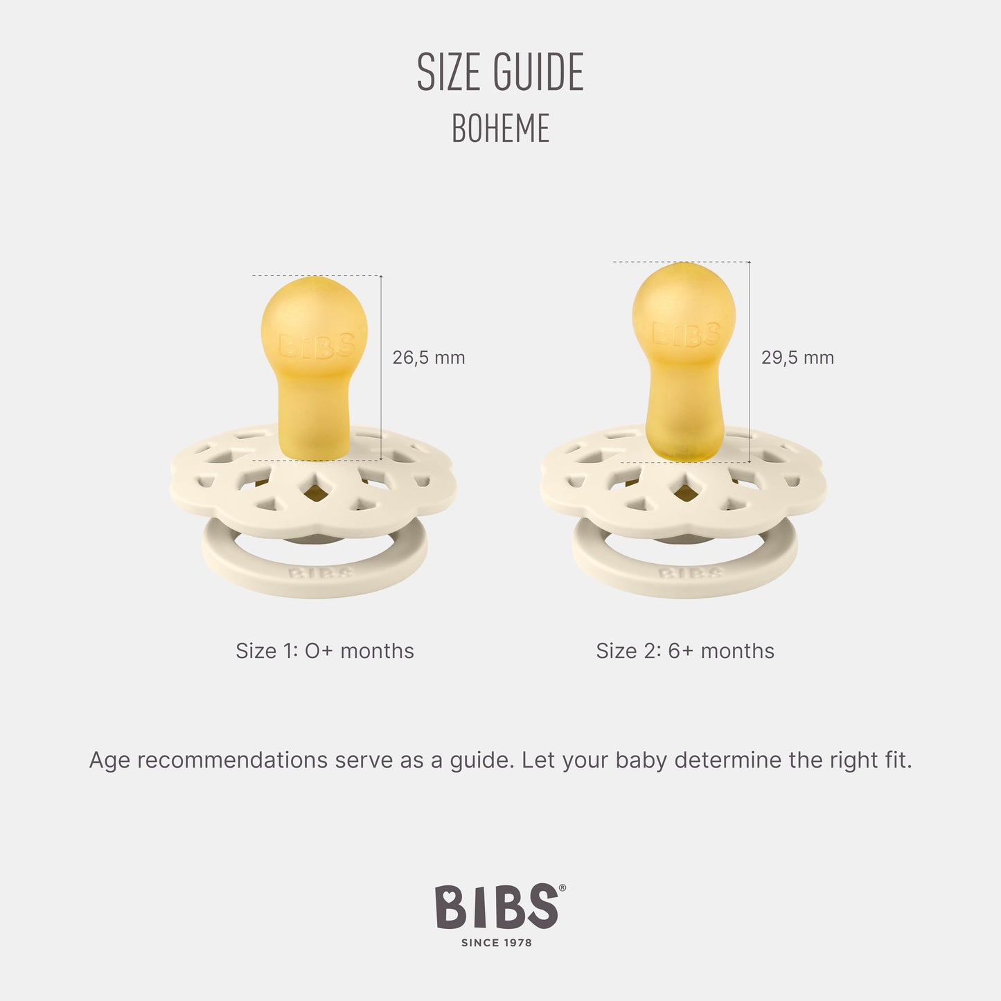 BIBS Pacifiers - Boheme Collection | BPA-Free Baby Pacifier | Made in Denmark | Set of 2 Blossom/Dusky Lilac Color Premium Soothers | Size 0-6 Months