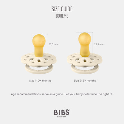 BIBS Pacifiers - Boheme Collection | BPA-Free Baby Pacifier | Made in Denmark | Set of 2 Blossom/Dusky Lilac Color Premium Soothers | Size 0-6 Months