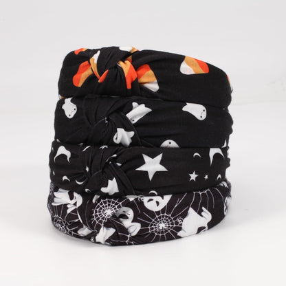 Ardorchid Halloween Headbands for Women Girls Ghost Skeleton Pumpkin Spider Web Black Star Moon Hairbands (4PCS Halloween Headbands)