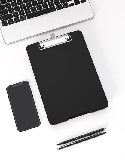 A5 Clipboard with Storage, 6 x 9'' Nursing Clipboards Foldable Storage, Plastic Clipboards Foldable, Office Supplies, School Supplies, Menu clipboards for Work, Black