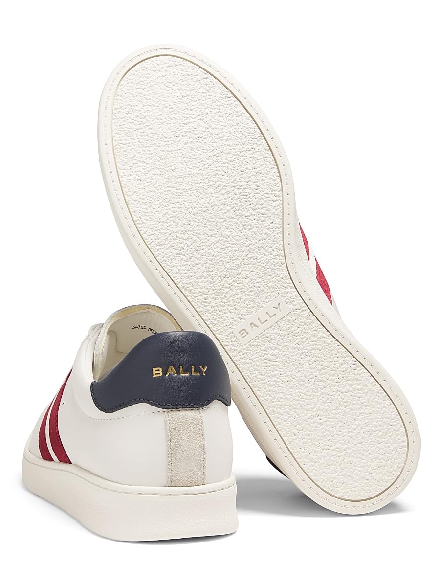 Bally, Thiago Ribbon Low-Top Leather Sneakers, WHITE PEACOAT, 12 US