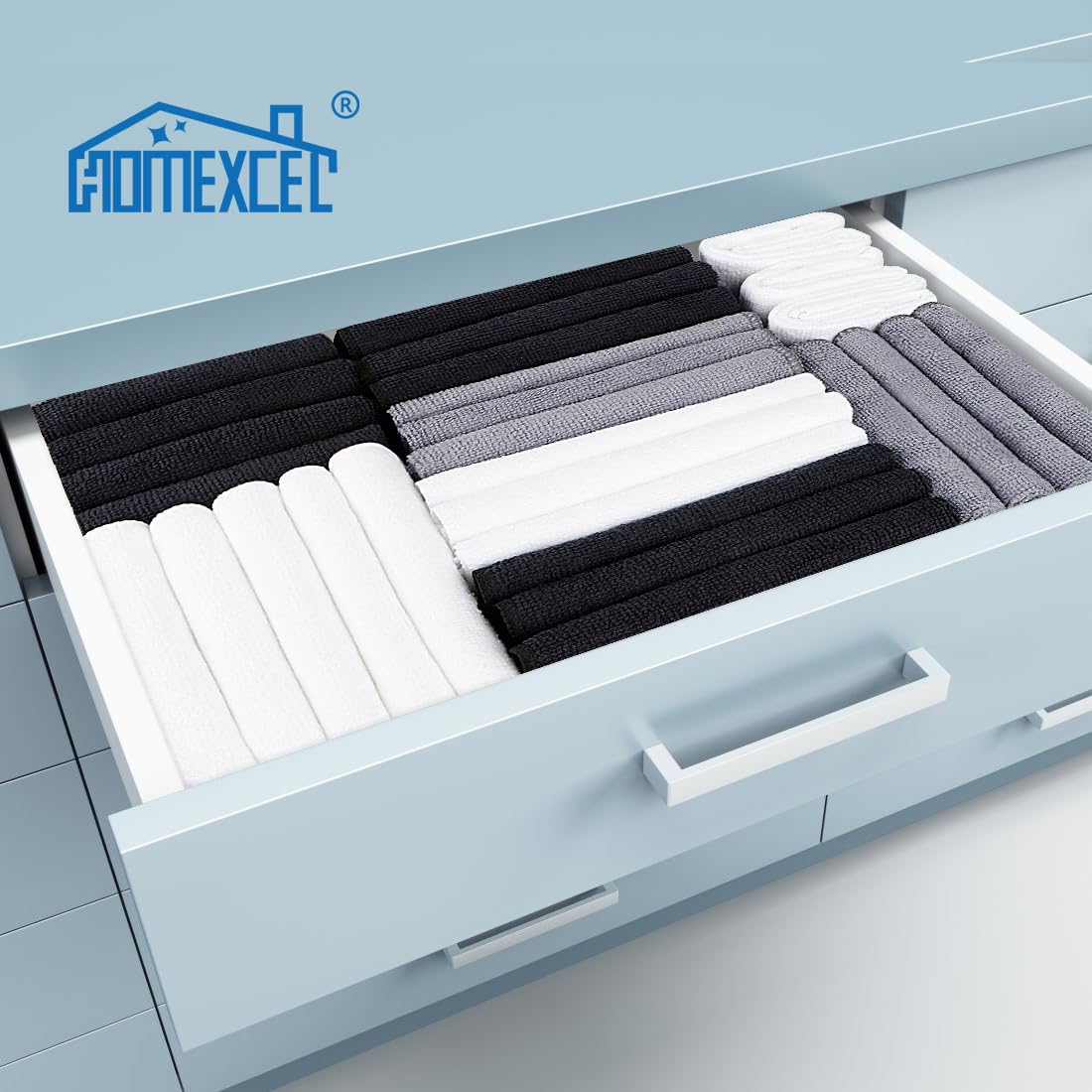 HOMEXCEL Grey Microfiber Cleaning Cloth, 12 Pack Premium Microfiber Towels for Cars, Lint Free, Scratch-Free, Highly Absorbent, Reusable Cleaning Rags for Car, Household, Kitchen, Window, 11.5"X11.5"