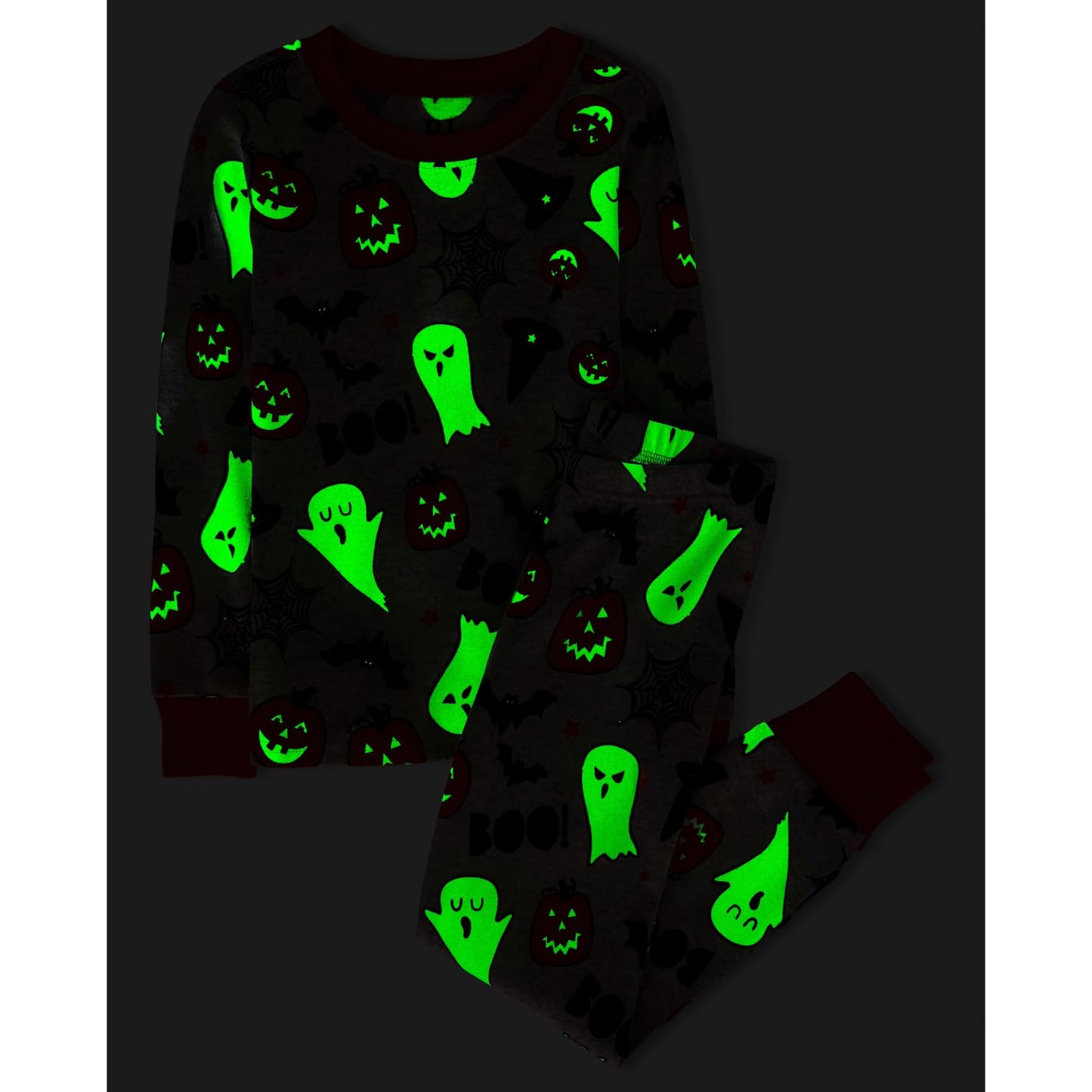 The Children's Place,Unisex Baby,and Kids, Sibling Matching, Holiday Pajama Sets, Cotton,Ghosts/Pumpkins Halloween,4 Years