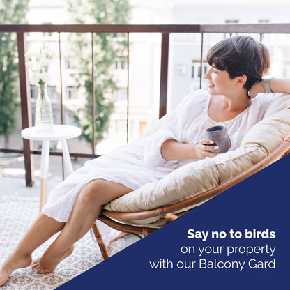 Bird-X Balcony Gard, Ultrasonic Bird Preventer, Outdoor Bird Decoy with Motion-Sensor, Easy to Install, Covers up to 900 sq. ft., 15 to 25 kHz Frequency, 6.75" x 5.5" x 3.5"