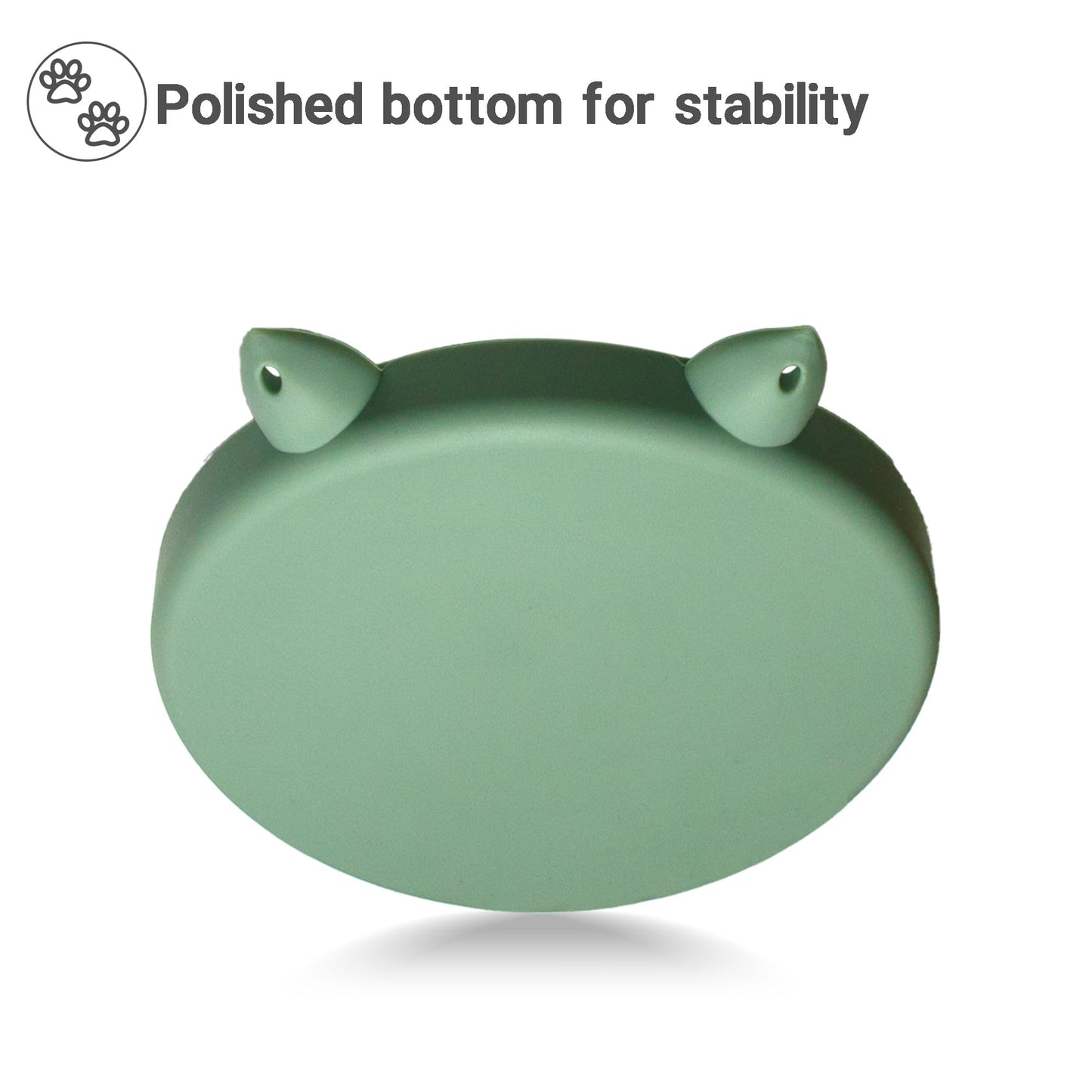 Bifeaw Slow Feeder Cat Bowl, Easy to Clean Silicone Bowl, Ideal for Dry and Wet Food (Green and Blue)