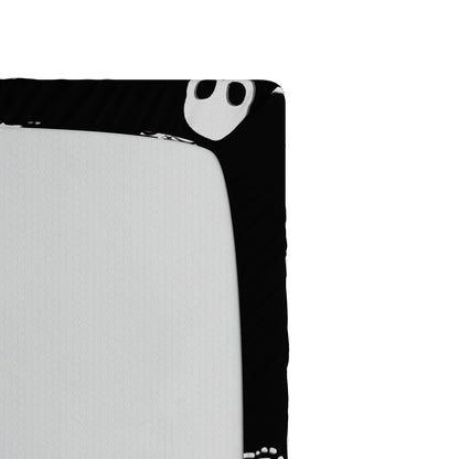 Ambesonne Skeleton Fitted Sheet, Simple Monochrome Pattern of Pointing Funny Spooky Halloween, Bed Cover with All-Round Elastic Deep Pocket for Comfort, Twin Size, Charcoal Grey and White