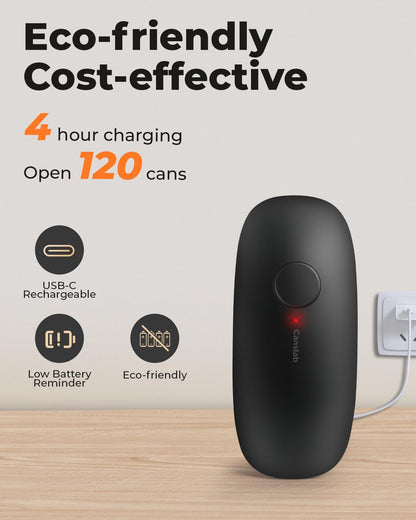 Canslab Rechargeable Electric Can Openers for Kitchen for Seniors with Arthritis- USB Battery Automatic Can Opener for Any Size Can - Smooth Edge, Handsfree, Portable Small One Touch Opener