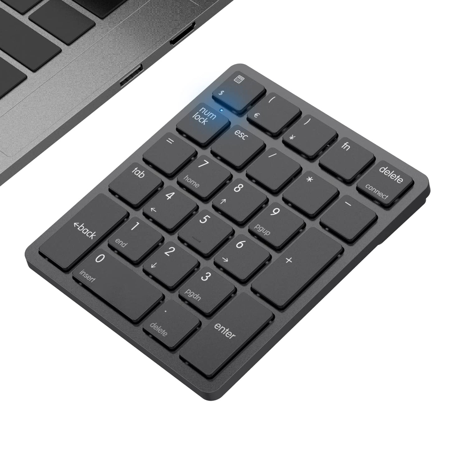 havit Bluetooth Number Pad Wireless Numeric Keypad Numpad 26 Keys Portable Mini Financial Accounting Rechargeable Numeric Pad for Windows Laptop Desktop, PC, Notebook (Black)