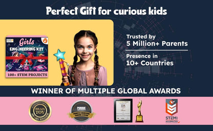 Butterfly EduFields 100+ STEM Projects | Girls Mini Engineering Kit for Ages 8 10 12 15 Years | Ultimate DIY Science Experiments for Kids | Educational Engineering Toys Best Birthday Gift idea