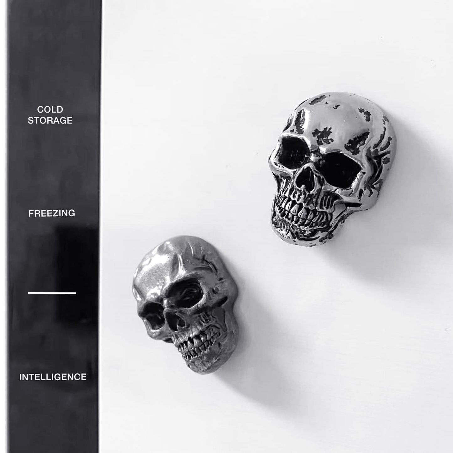 6 Pcs Skull Stainless Steel Refrigerator Magnets,Cool,Strong,Cute,Unique Funny Goth Decorative Fridge Magnets for Adults, Boys,for Kitchen,Office Whiteboards,Lockers,Imanes para Refrigerador (Black)…