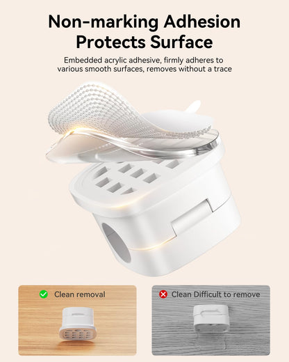 6-Pack Magnetic Cable Clips Cord Organizer-Cable Smooth Adjustable, Rocoren Desk Cable Management Accessories,Cable Holder Clips Wire Holder Keeper for Desktop,Nightstand,Wall,Home Office,Phone,Car