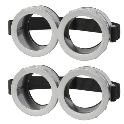HEYFIZZ 2 Pack Halloween Goggles for Adult Kids, Goggles Glasses Costume Accessories for Men Women Cosplay Party Set Silver