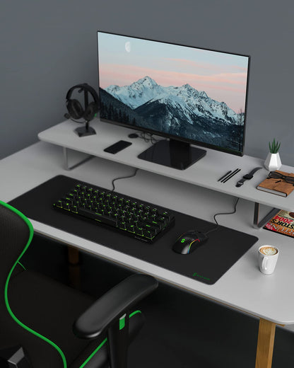 Black Shark Gaming Mouse Pad Desk Mat (31.5” x 11.8” x 0.15”) Mousepad with Superfine Fiber Surface Smooth, Non-Slip Rubber Base, Office Decor for Gamers, Office, Desk Pad Manta P2