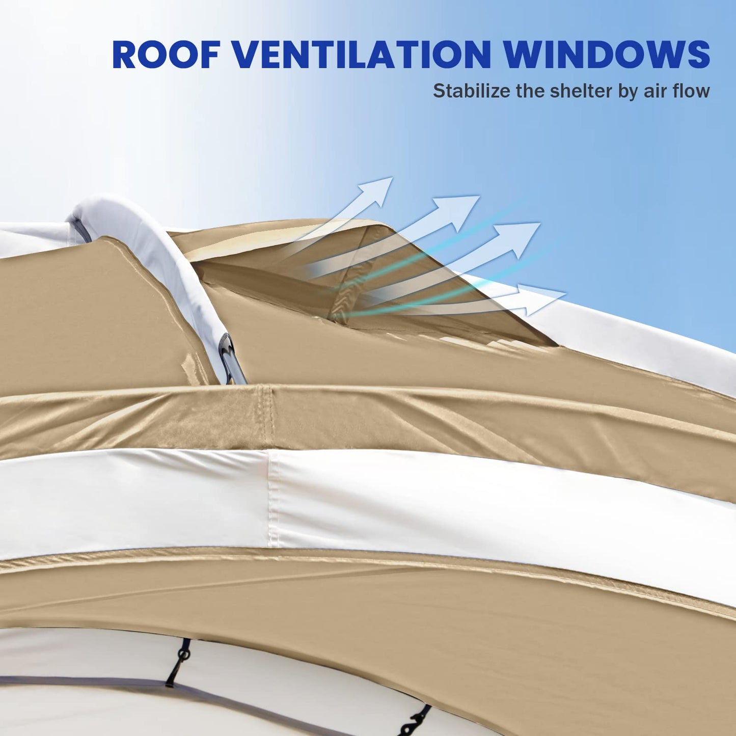 Beach Tent 12 X 12ft Large UPF50+ Pop Up Canopy with 2-Pcs Side Wall, Sun Shelter Rainproof, Waterproof for Camping Trips, Backyard Fun, Fishing, Parties, Or Picnics(Khaki-Upgrade)