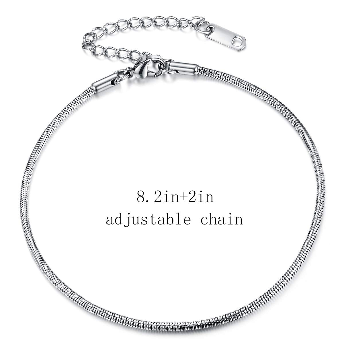 hoduar Stainless Steel Ankle Bracelet for Women, 14K Gold Plated Anklets Set 8.2"+2" Adjustable Waterproof Jewelry Gift