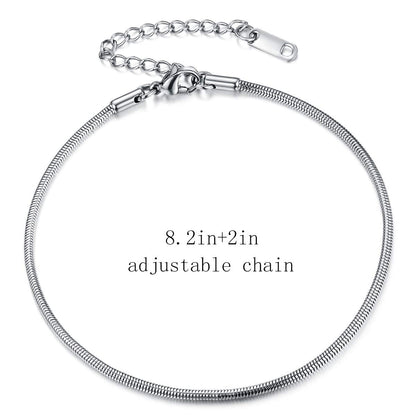 hoduar Stainless Steel Ankle Bracelet for Women, 14K Gold Plated Anklets Set 8.2"+2" Adjustable Waterproof Jewelry Gift