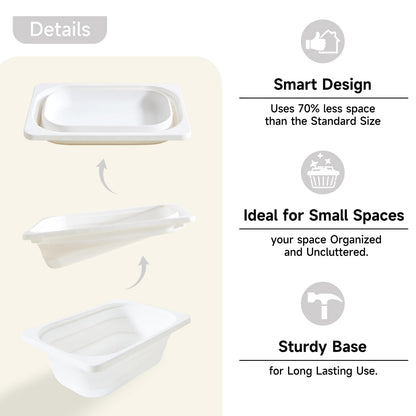 Beright Collapsible Storage Bin, Wash Basin Folding Dish Tub Sink, Space Saving for Dishing, Fruit and Camping, Hiking and Home, White, Small, 1 Pack