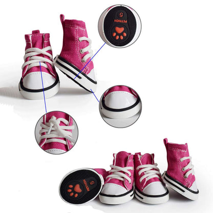 abcGoodefg Pet Dog Puppy Canvas Sport Shoes Sneaker Boots, Outdoor Nonslip Causal Shoes Rubber Sole Soft Cotton Inner Fabric Shoes for Small Dog (#2(1.331.73), Pink)