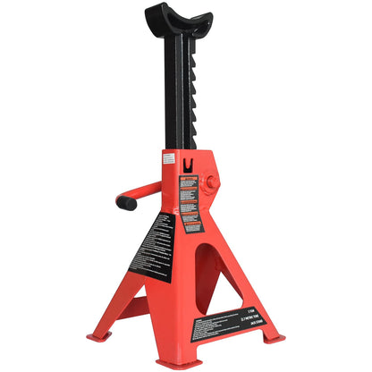 Amazon Basics Steel Jack Auto Stands with 6,000 lb or 3 Ton (2.7 metric Ton) Capacity, 1 Pair, Black and Red