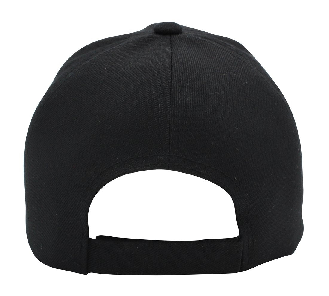 Baseball Cap Hat Men Women - Classic Adjustable Plain Blank, BLK