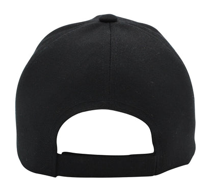 Baseball Cap Hat Men Women - Classic Adjustable Plain Blank, BLK