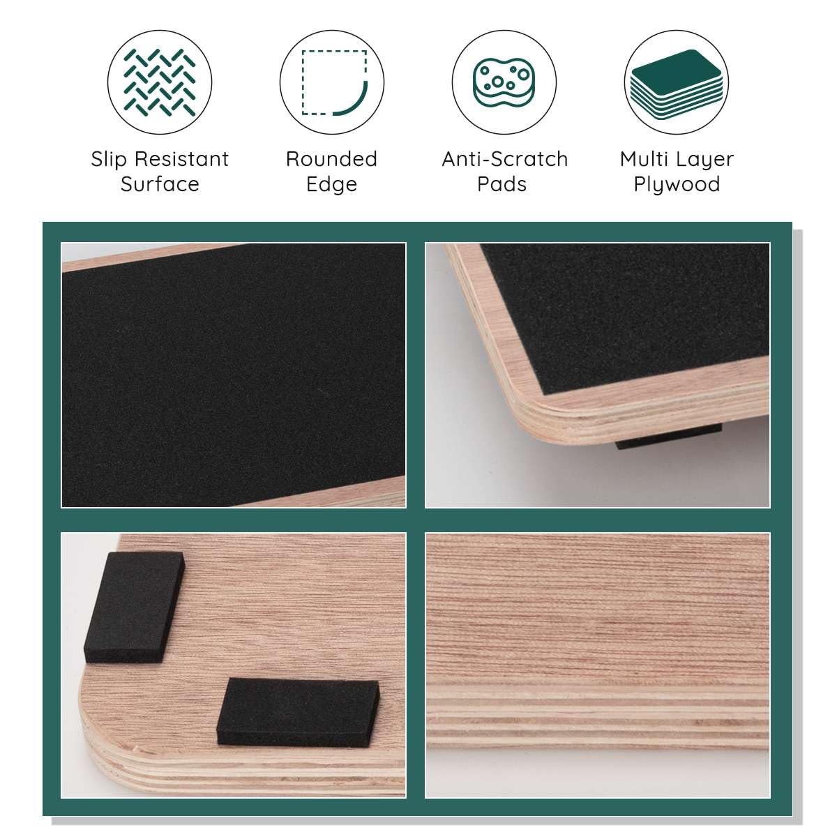 360 Degree Rotation Balance Board Wobble Board Anti-Slip Balance Boards for Adults Wooden Rocker Board Balance Board for Physical Therapy Standing Desk Core Strength