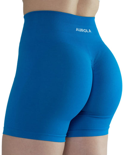 AUROLA Intensify Workout Shorts for Women Seamless Scrunch Short Gym Yoga Running Sport Active Exercise Fitness Shorts(M,Diva Blue)