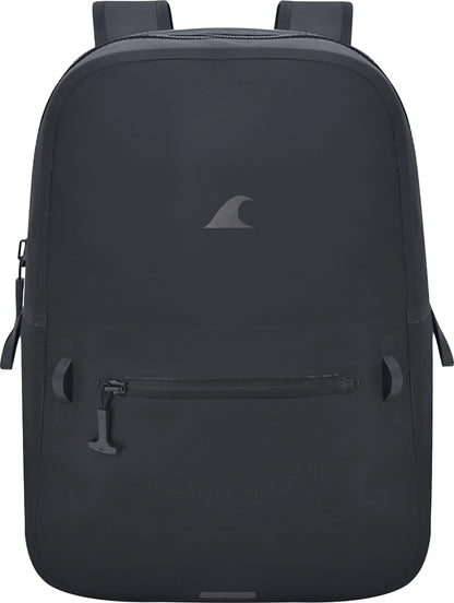 Breakwater Supply™ Fogland Lite Small Waterproof Submersible Backpack with Laptop Sleeve & Airtight Zippers for Outdoors, Surfing, Kayaking, Hiking, Cycling, Unisex TPU Dry Bag (Stealth Black, 15L)