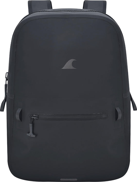 Breakwater Supply™ Fogland Lite Small Waterproof Submersible Backpack with Laptop Sleeve & Airtight Zippers for Outdoors, Surfing, Kayaking, Hiking, Cycling, Unisex TPU Dry Bag (Stealth Black, 15L)