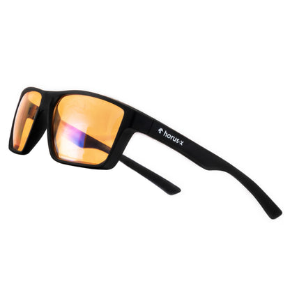 Horus X - Gaming Glasses | Blue Light Blocking Computer Screen Glasses | Anti Fatigue & Eyestrain for Men and Women | Amber