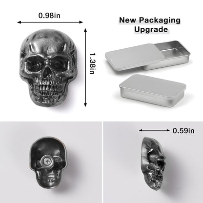 6 Pcs Skull Stainless Steel Refrigerator Magnets,Cool,Strong,Cute,Unique Funny Goth Decorative Fridge Magnets for Adults, Boys,for Kitchen,Office Whiteboards,Lockers,Imanes para Refrigerador (Black)…