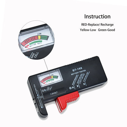 Battery Tester Checker, Universal Small Battery Tester for AAA AA C D 9V 1.5V, Button Cell Batteries Checker - Small Volt Checker for All Batteries - 1 Pack