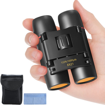 AHFLRITO Compact Binoculars, Lightweight Foldable Small Binoculars for Adults and Kids, Portable Waterproof for Bird Watching, Traveling, Theater, Opera, Concert, Hiking, Sightseeing