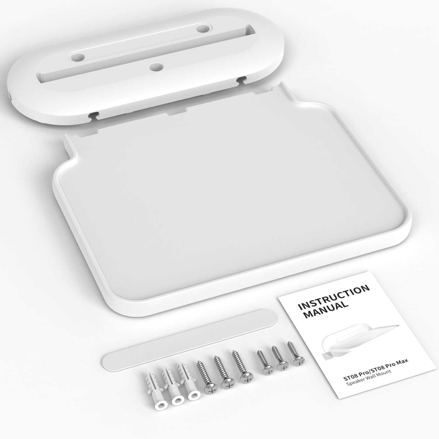 HomeMount Echo Show 8 Wall Mount - Space Saving Smart Home Holder Compatible with Google Nest Hub Max & Portable Speakers & Show8 (1st & 2nd Gen, 2019 & 2021 & 2023 Release) White